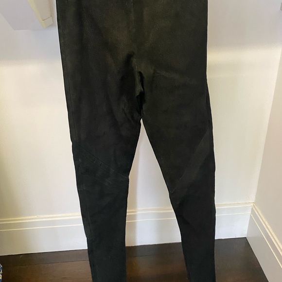 Rick Owens Suede Moto Mid Rise Leggings - Picture 3 of 7